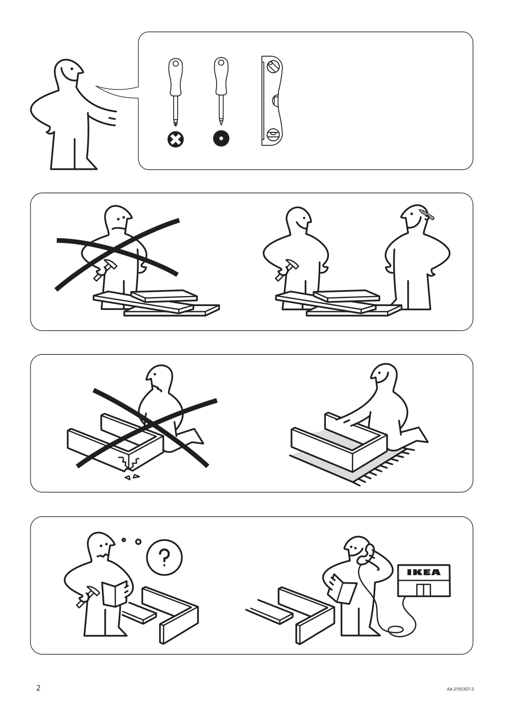 Assembly instructions for IKEA Boaxel pair of legs white | Page 2 - IKEA BOAXEL / LAGKAPTEN shelving unit with table top 494.406.20