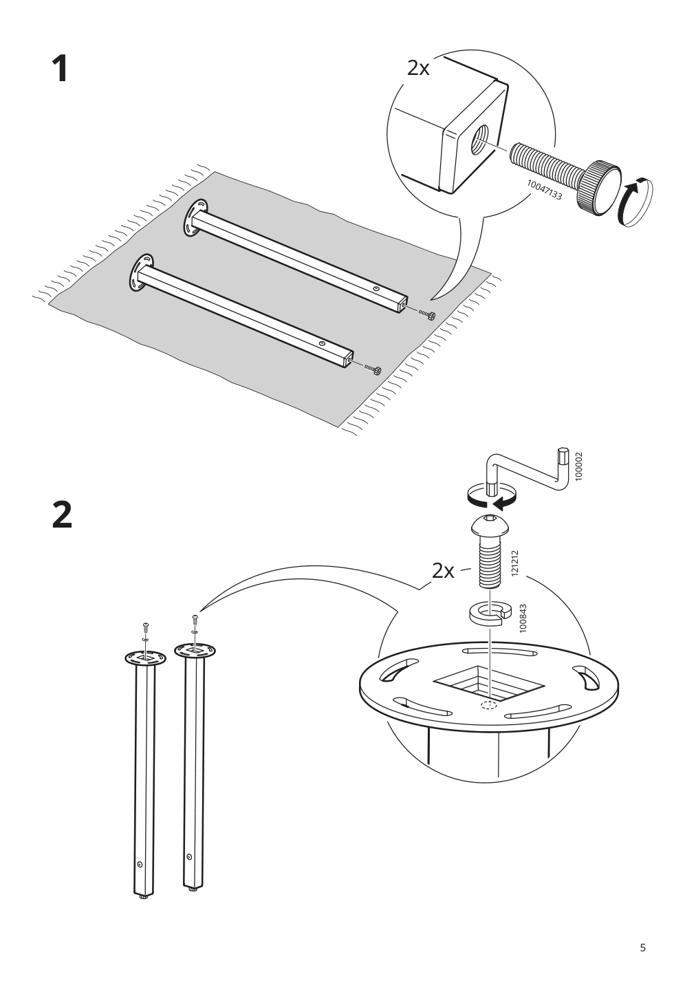 Assembly instructions for IKEA Boaxel pair of legs white | Page 5 - IKEA BOAXEL / LAGKAPTEN shelving unit with table top 494.406.20