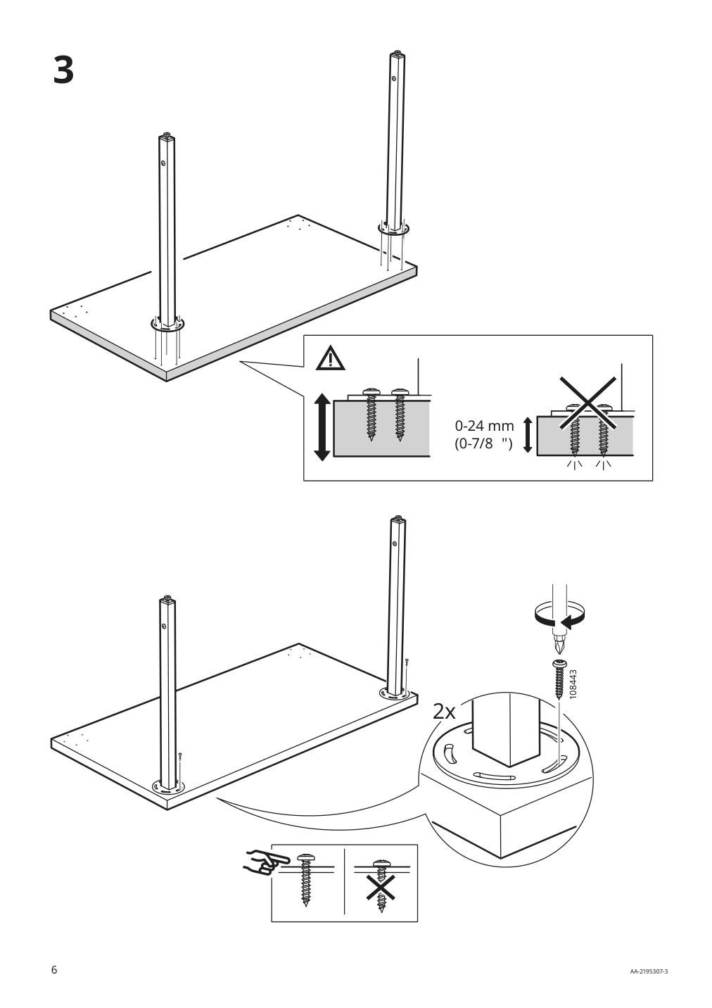 Assembly instructions for IKEA Boaxel pair of legs white | Page 6 - IKEA BOAXEL / LAGKAPTEN shelving unit with table top 494.406.20