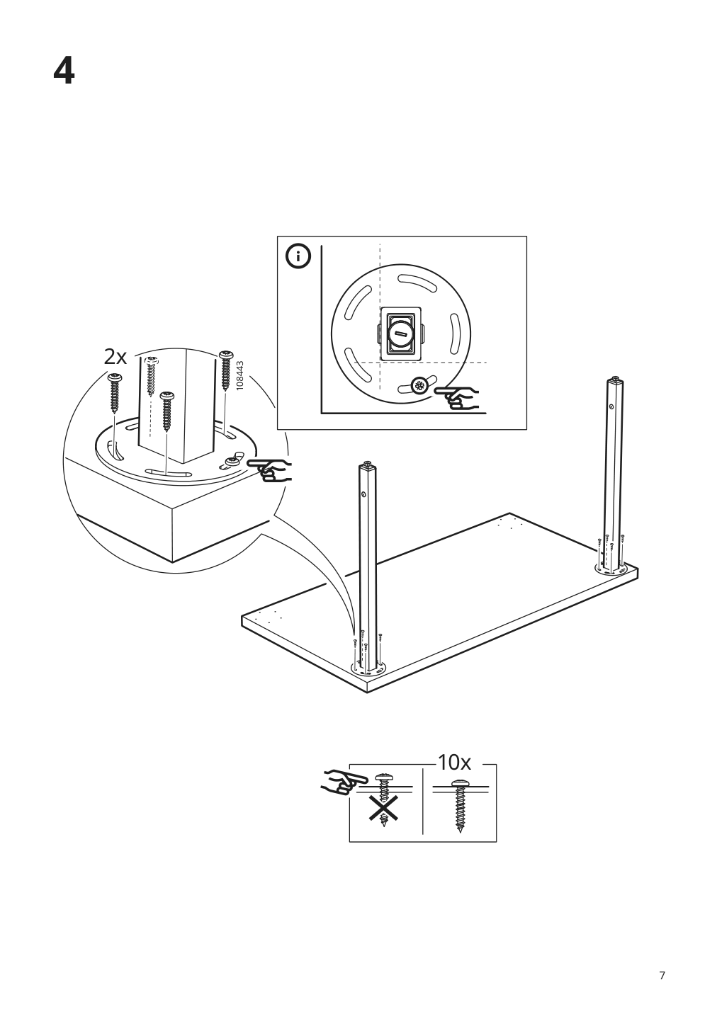 Assembly instructions for IKEA Boaxel pair of legs white | Page 7 - IKEA BOAXEL / LAGKAPTEN shelving unit with table top 494.406.20