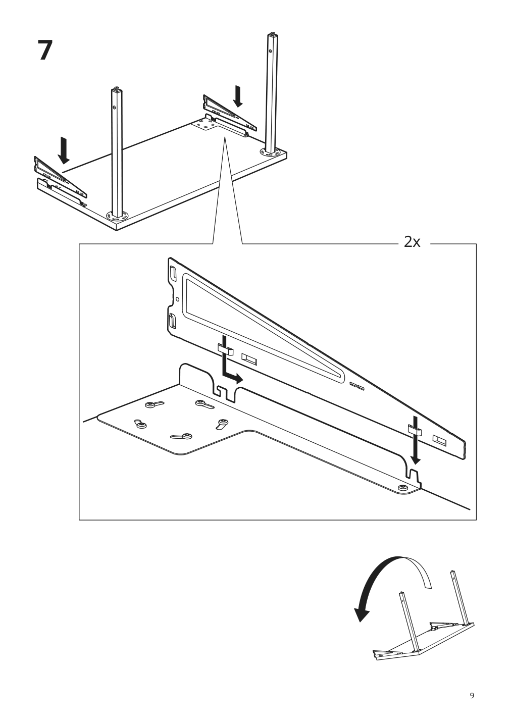 Assembly instructions for IKEA Boaxel pair of legs white | Page 9 - IKEA BOAXEL / LAGKAPTEN shelving unit with table top 494.406.20