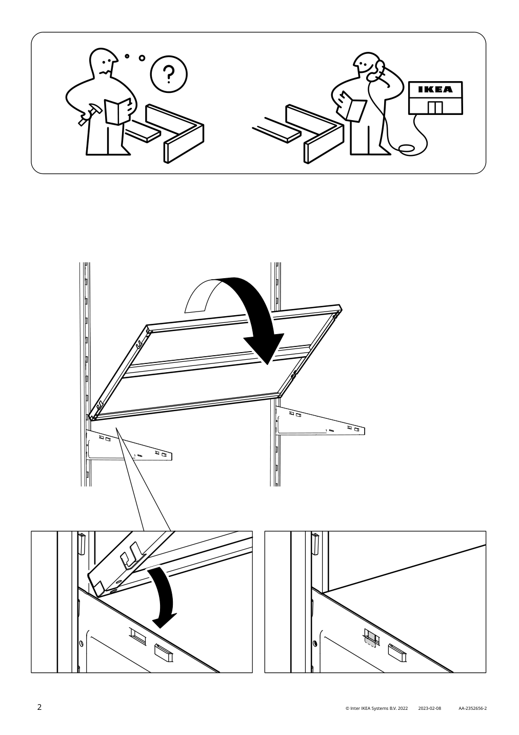 Assembly instructions for IKEA Boaxel shelf metal white | Page 2 - IKEA BOAXEL laundry combination 193.324.10