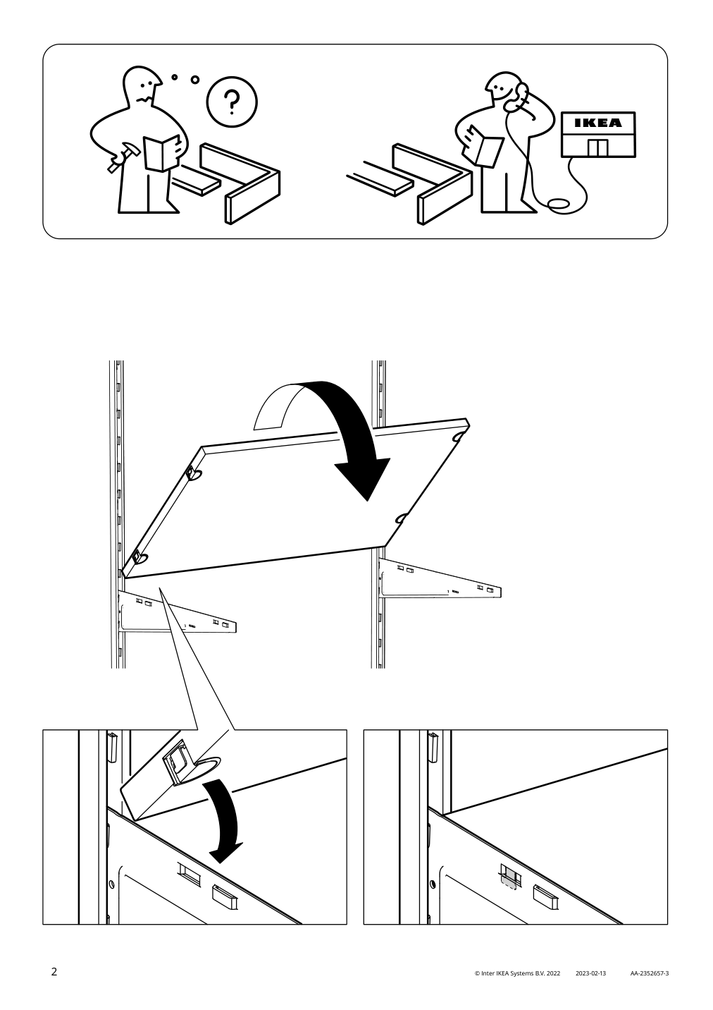 Assembly instructions for IKEA Boaxel shelf white | Page 2 - IKEA BOAXEL wardrobe combination 193.323.73