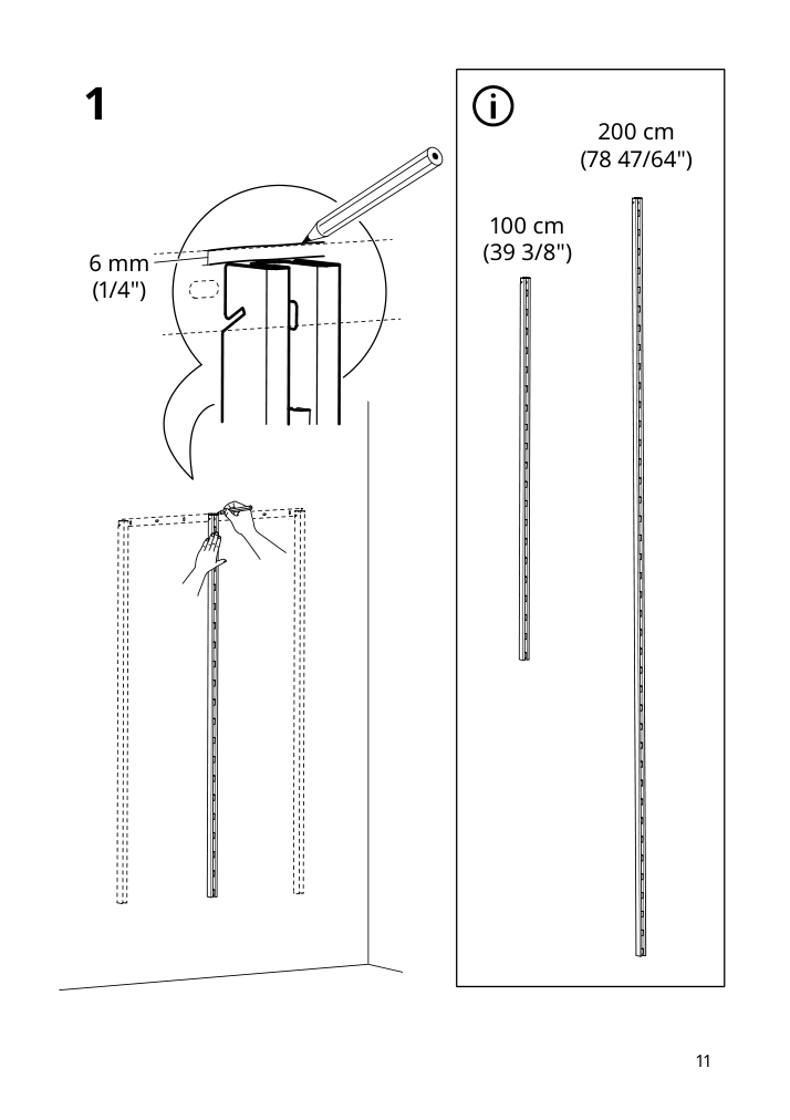 Assembly instructions for IKEA Boaxel wall upright white | Page 11 - IKEA BOAXEL wardrobe combination 193.323.73