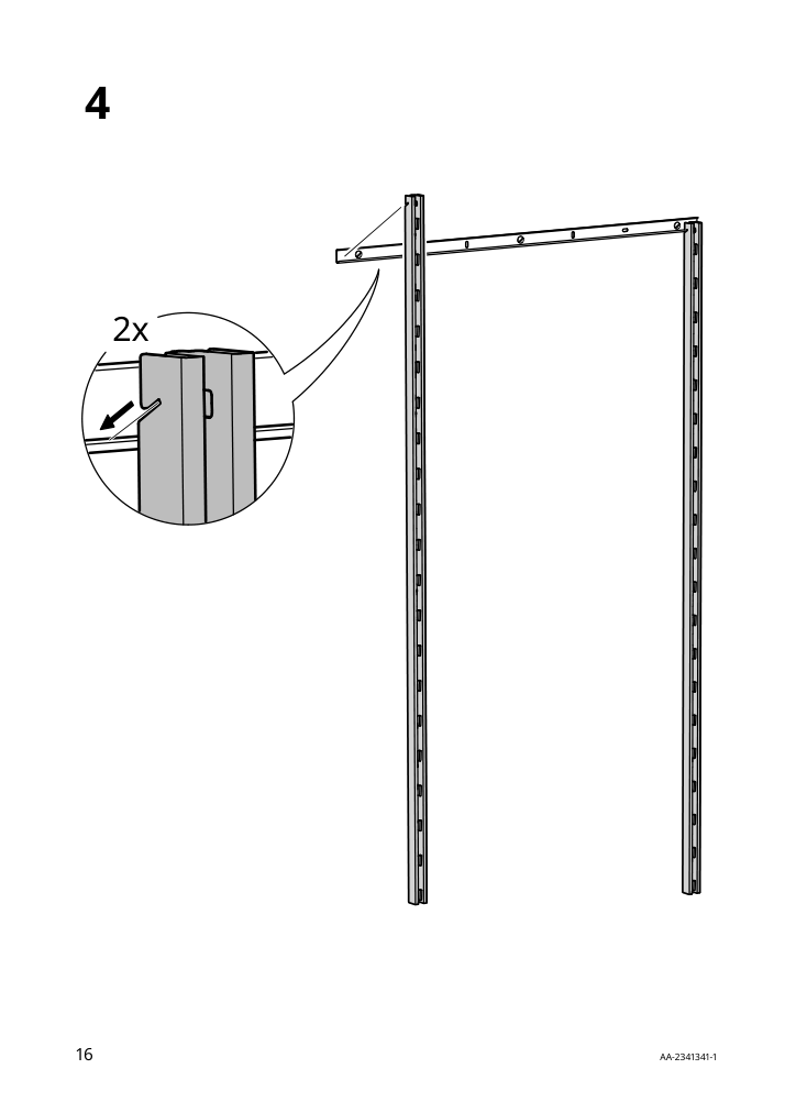 Assembly instructions for IKEA Boaxel wall upright white | Page 16 - IKEA BOAXEL wardrobe combination 193.323.73