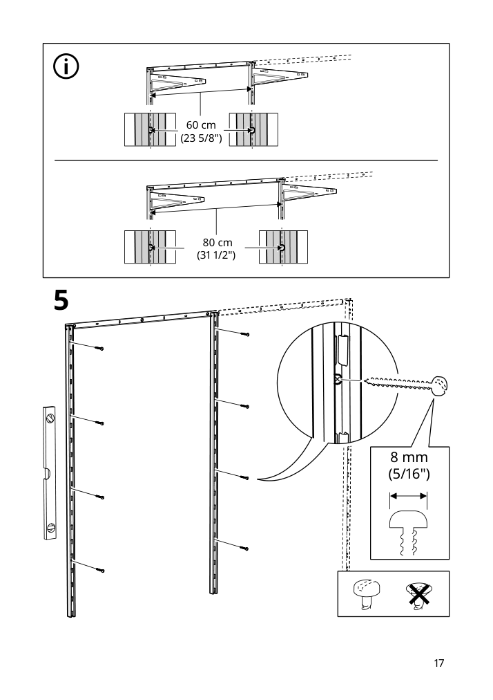 Assembly instructions for IKEA Boaxel wall upright white | Page 17 - IKEA BOAXEL wardrobe combination 193.323.73