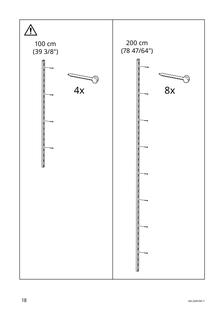 Assembly instructions for IKEA Boaxel wall upright white | Page 18 - IKEA BOAXEL wardrobe combination 193.323.73