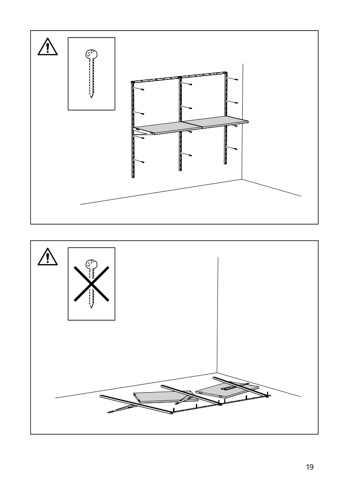 Assembly instructions for IKEA Boaxel wall upright white | Page 19 - IKEA BOAXEL wardrobe combination 193.323.73