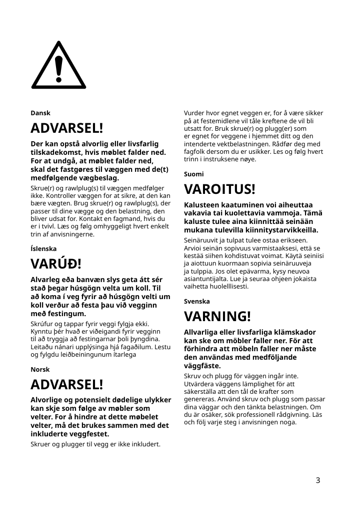 Assembly instructions for IKEA Boaxel wall upright white | Page 3 - IKEA BOAXEL wardrobe combination 193.323.73