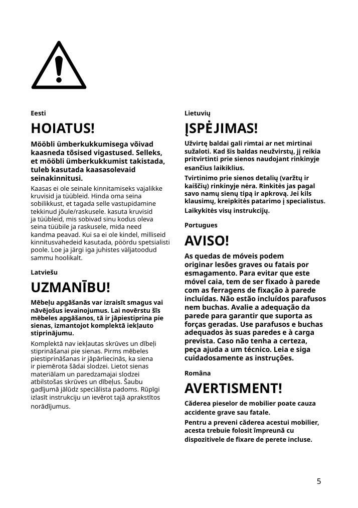 Assembly instructions for IKEA Boaxel wall upright white | Page 5 - IKEA BOAXEL wardrobe combination 193.323.73