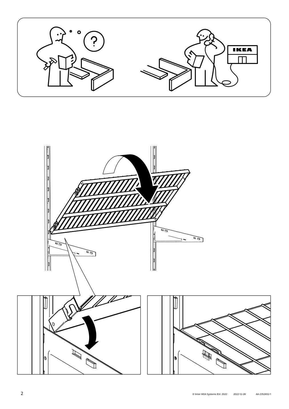 Assembly instructions for IKEA Boaxel wire shelf white | Page 2 - IKEA BOAXEL laundry combination 693.323.99