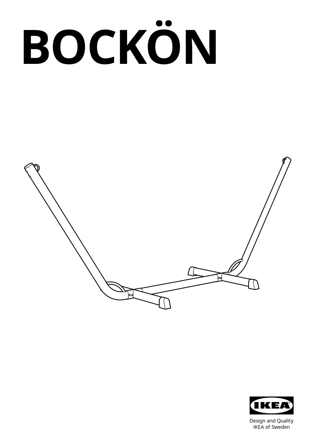 Assembly instructions for IKEA Bockoen hammock stand outdoor black | Page 1 - IKEA BOCKÖN / HAMNÖN hammock with stand 594.957.73