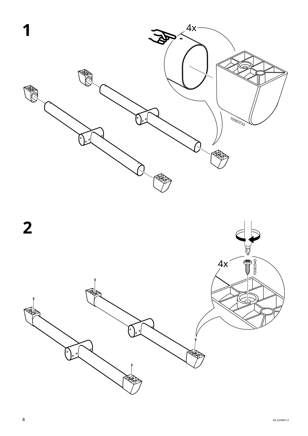 Assembly instructions for IKEA Bockoen hammock stand outdoor black | Page 4 - IKEA BOCKÖN / HAMNÖN hammock with stand 594.957.73