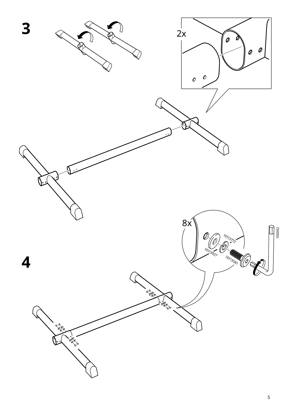 Assembly instructions for IKEA Bockoen hammock stand outdoor black | Page 5 - IKEA BOCKÖN / HAMNÖN hammock with stand 594.957.73