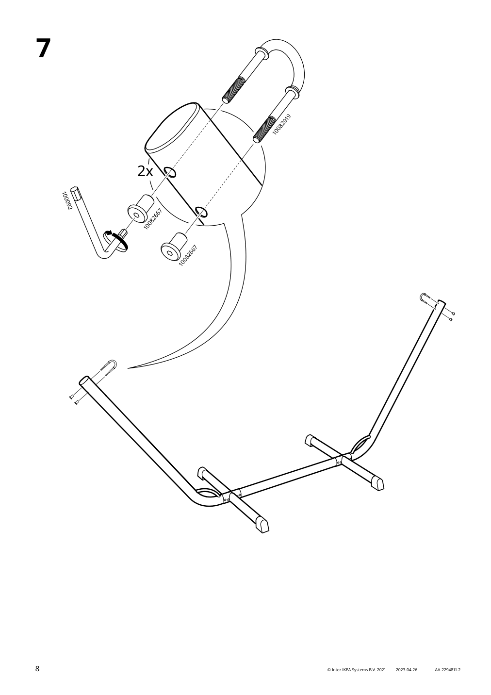 Assembly instructions for IKEA Bockoen hammock stand outdoor black | Page 8 - IKEA BOCKÖN / HAMNÖN hammock with stand 594.957.73