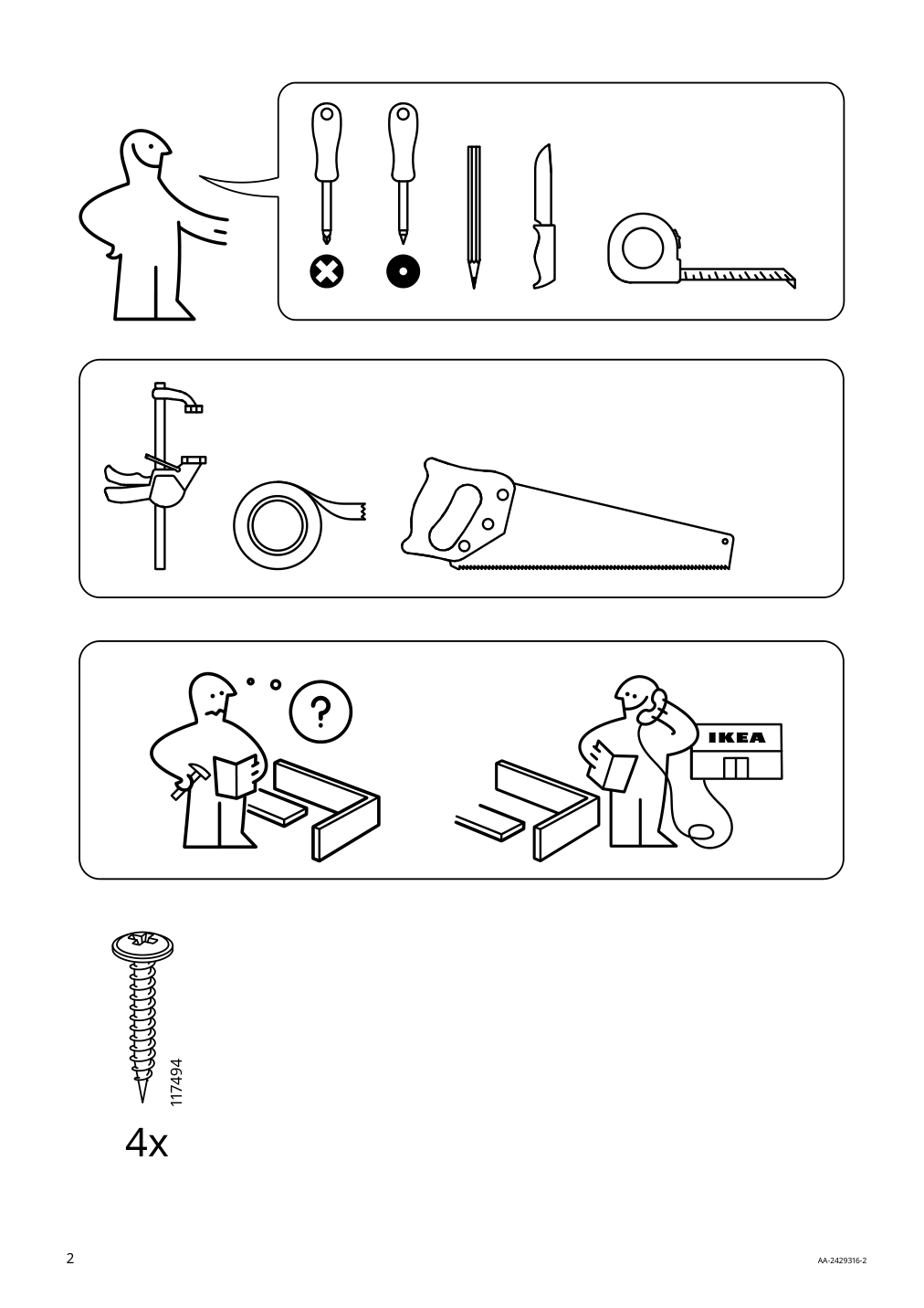 Assembly instructions for IKEA Bodbyn cover panel gray | Page 2 - IKEA BODBYN cover panel 402.660.26