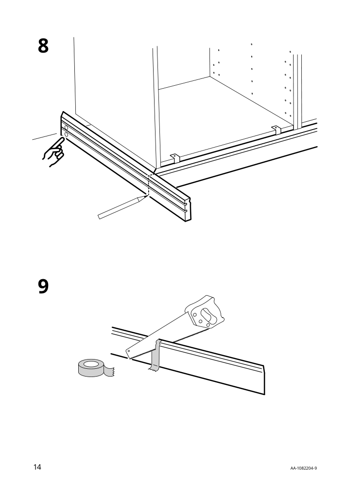 Assembly instructions for IKEA Bodbyn decorative toekick for dishwasher gray | Page 14 - IKEA BODBYN decorative toekick for dishwasher 402.930.82
