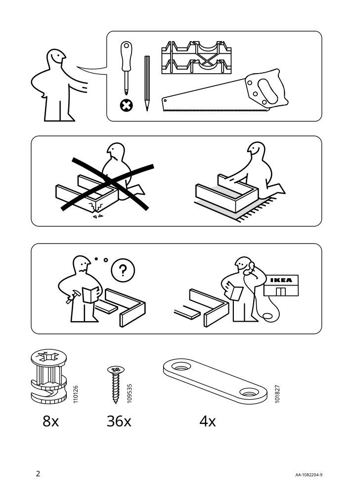 Assembly instructions for IKEA Bodbyn decorative toekick for dishwasher gray | Page 2 - IKEA BODBYN decorative toekick for dishwasher 402.930.82