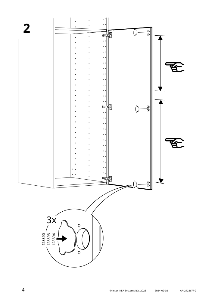 Assembly instructions for IKEA Bodbyn door gray | Page 4 - IKEA SEKTION high cab w 2drs/2 fronts/4 drawers 293.953.84