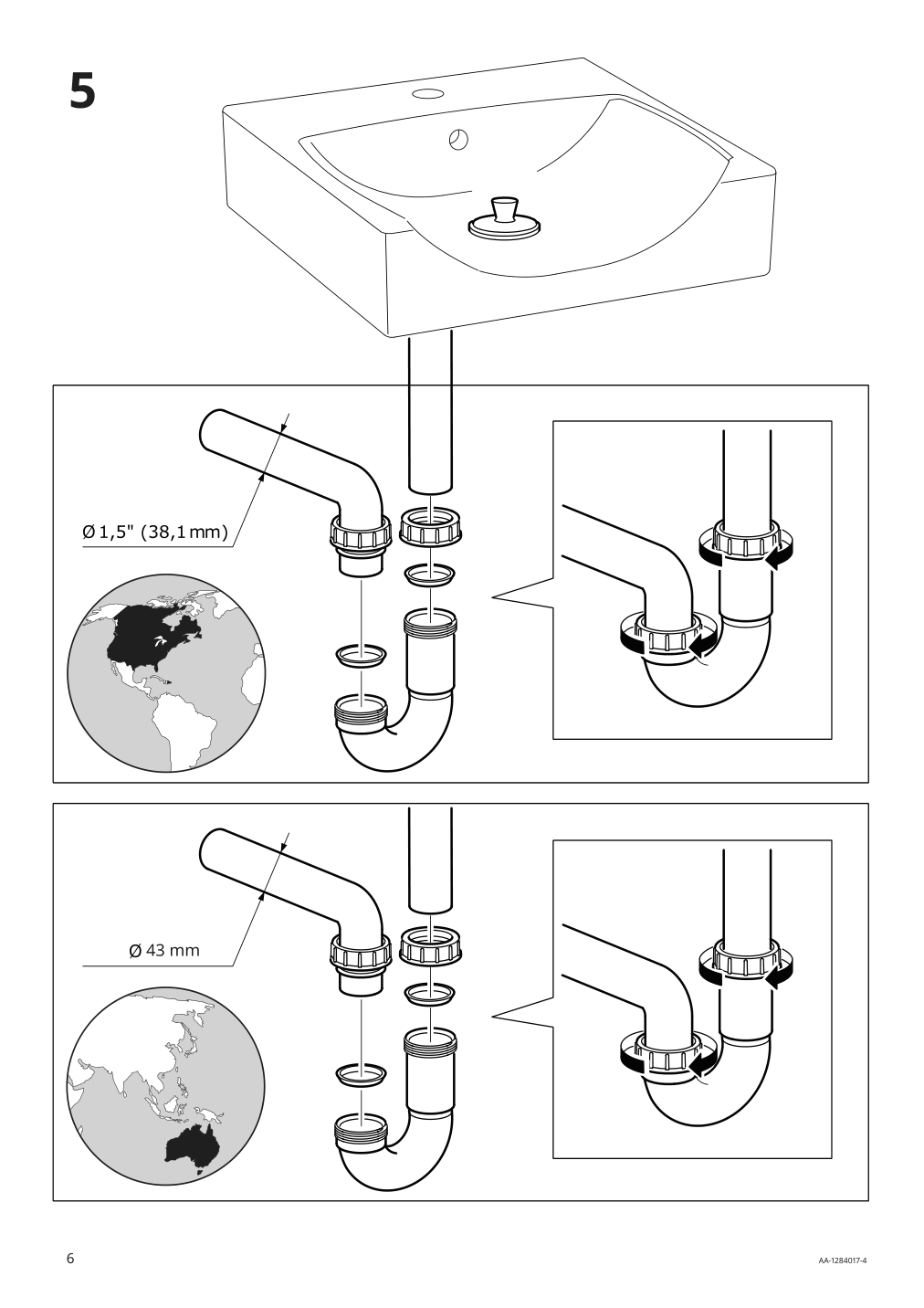 Assembly instructions for IKEA Bodviken countertop sink white | Page 6 - IKEA BODVIKEN countertop sink 903.520.69