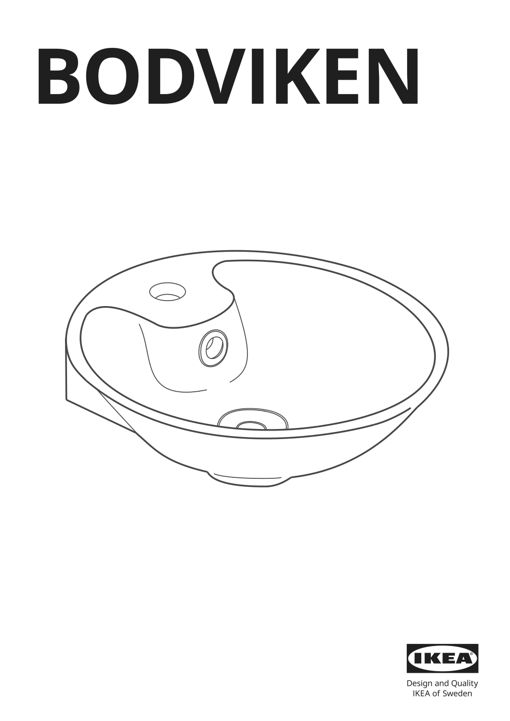 Assembly instructions for IKEA Bodviken countertop sink white | Page 1 - IKEA BODVIKEN countertop sink 903.520.69