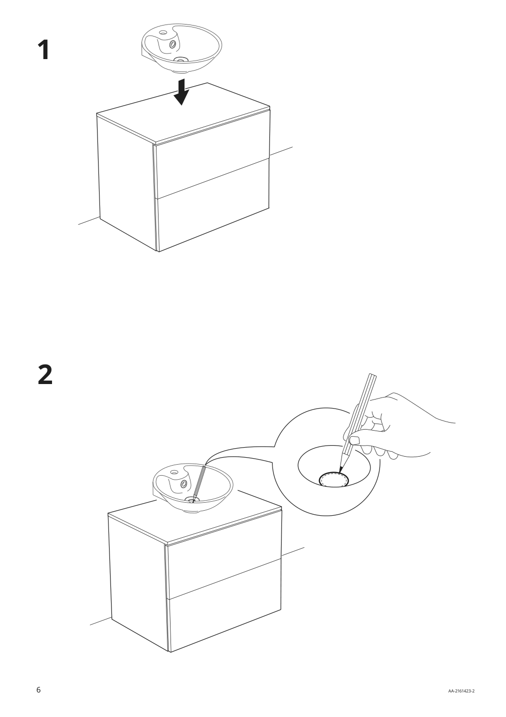 Assembly instructions for IKEA Bodviken countertop sink white | Page 6 - IKEA BODVIKEN countertop sink 903.520.69