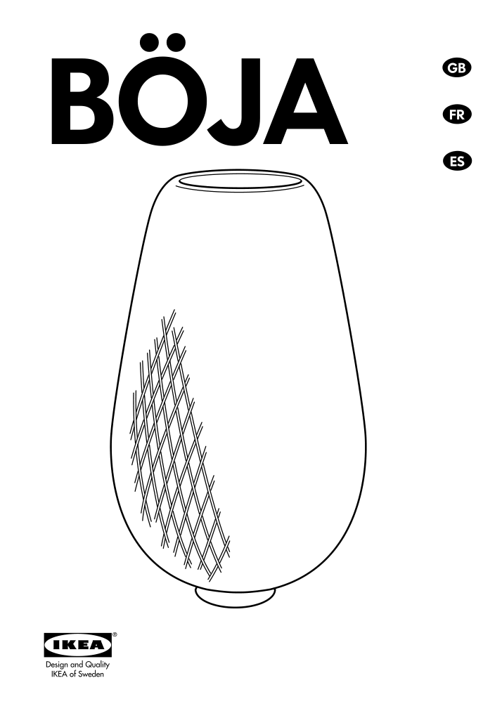 Assembly instructions for IKEA Boeja table lamp bamboo handmade | Page 1 - IKEA BÖJA table lamp 601.522.79