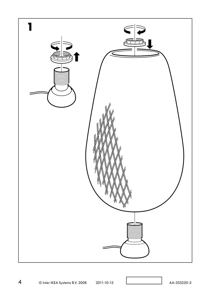 Assembly instructions for IKEA Boeja table lamp bamboo handmade | Page 4 - IKEA BÖJA table lamp 601.522.79