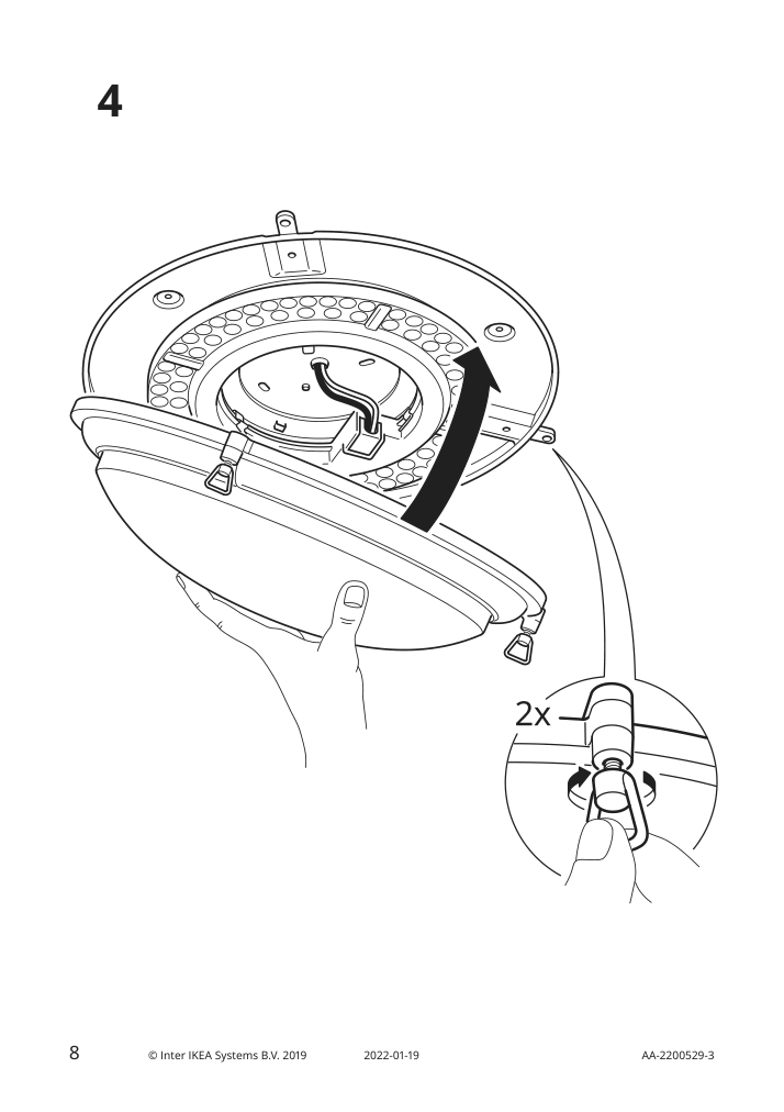 Assembly instructions for IKEA Bogsproet led ceiling lamp anthracite | Page 8 - IKEA BOGSPRÖT LED ceiling lamp 104.048.83