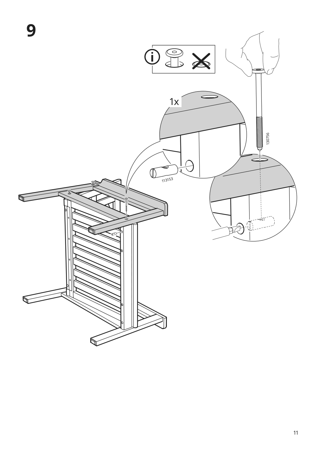 Assembly instructions for IKEA Bondholmen armchair outdoor gray | Page 11 - IKEA BONDHOLMEN armchair, outdoor 193.208.41