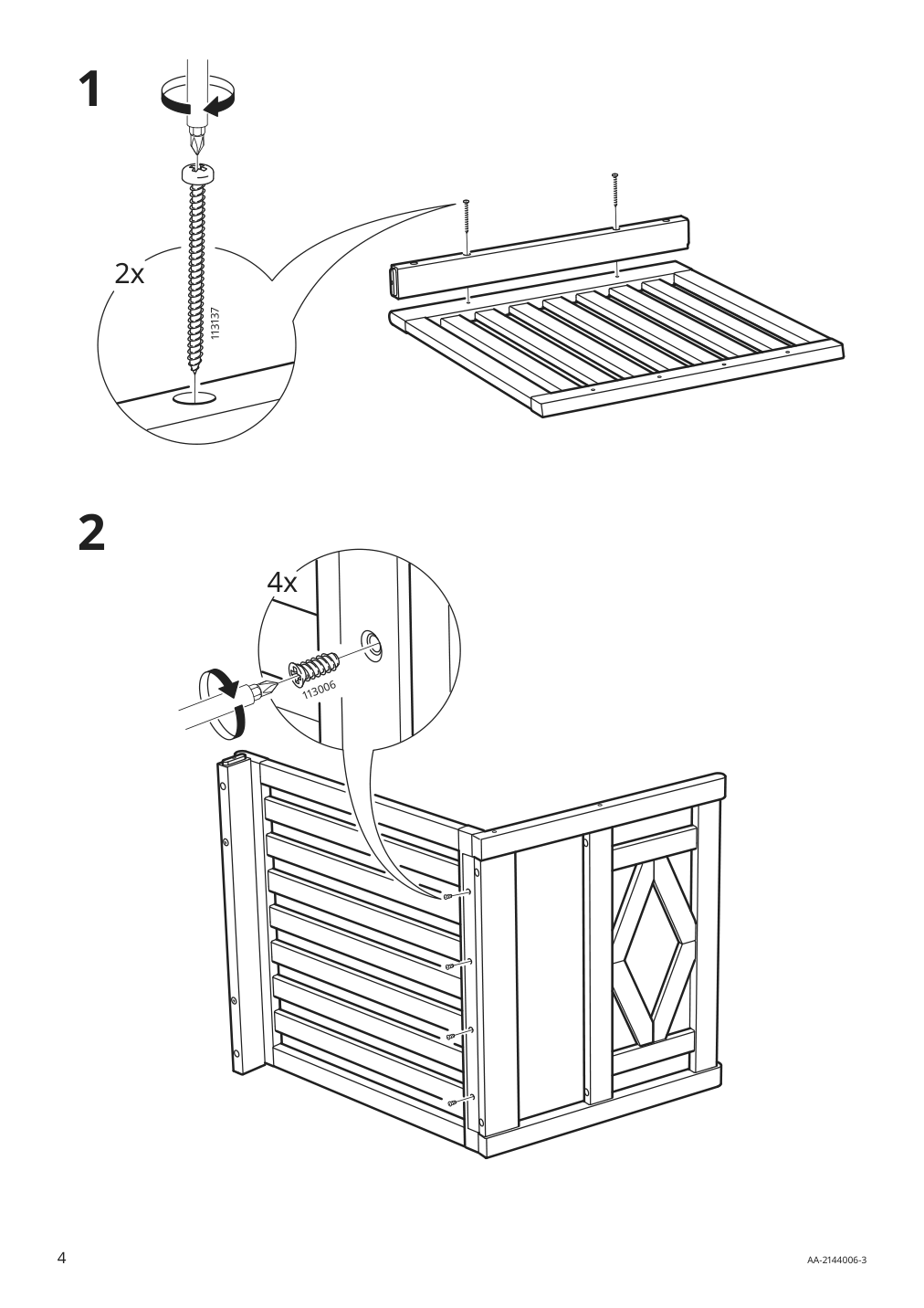 Assembly instructions for IKEA Bondholmen armchair outdoor gray | Page 4 - IKEA BONDHOLMEN armchair, outdoor 593.207.59