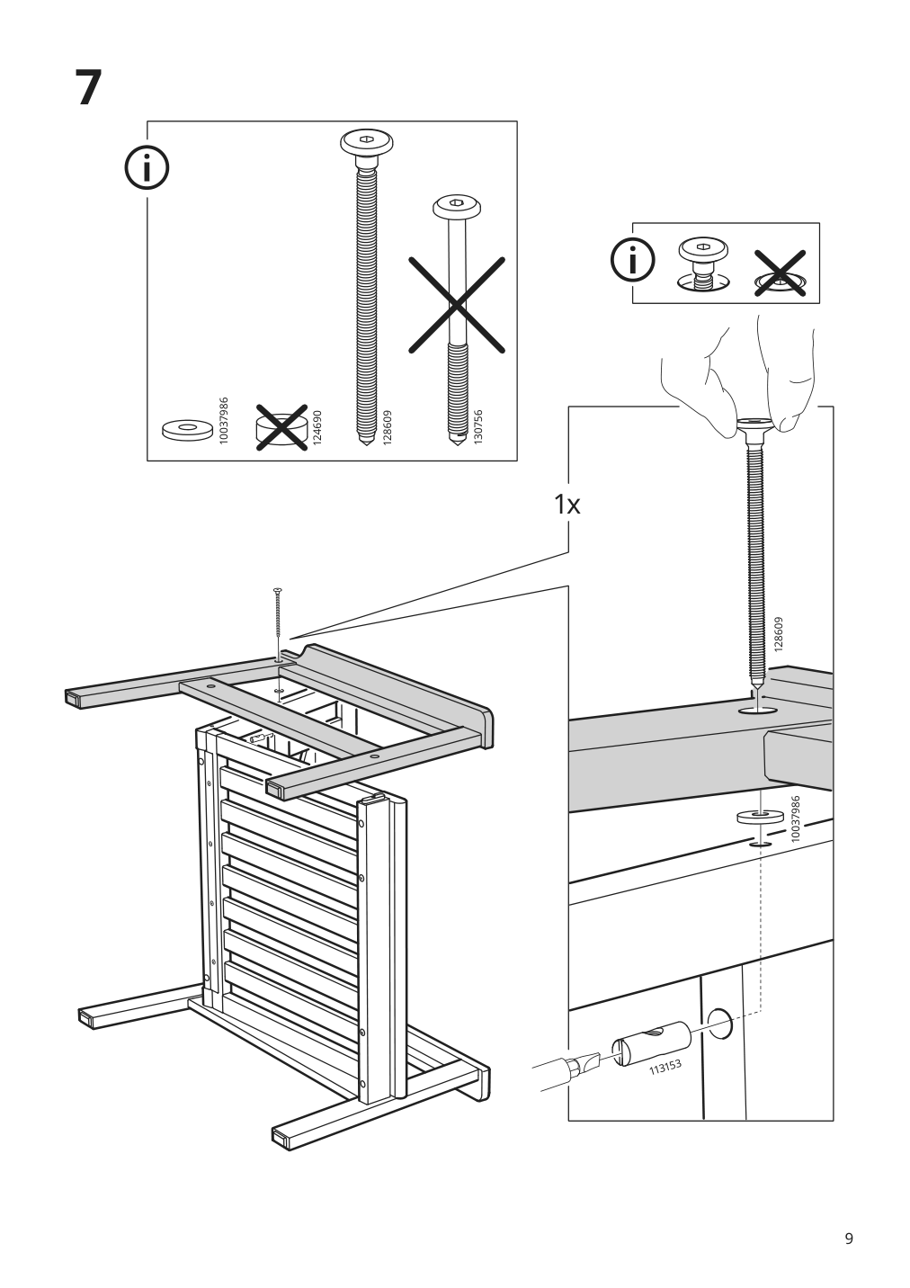 Assembly instructions for IKEA Bondholmen armchair outdoor gray | Page 9 - IKEA BONDHOLMEN 4-seat conversation set, outdoor 693.237.62