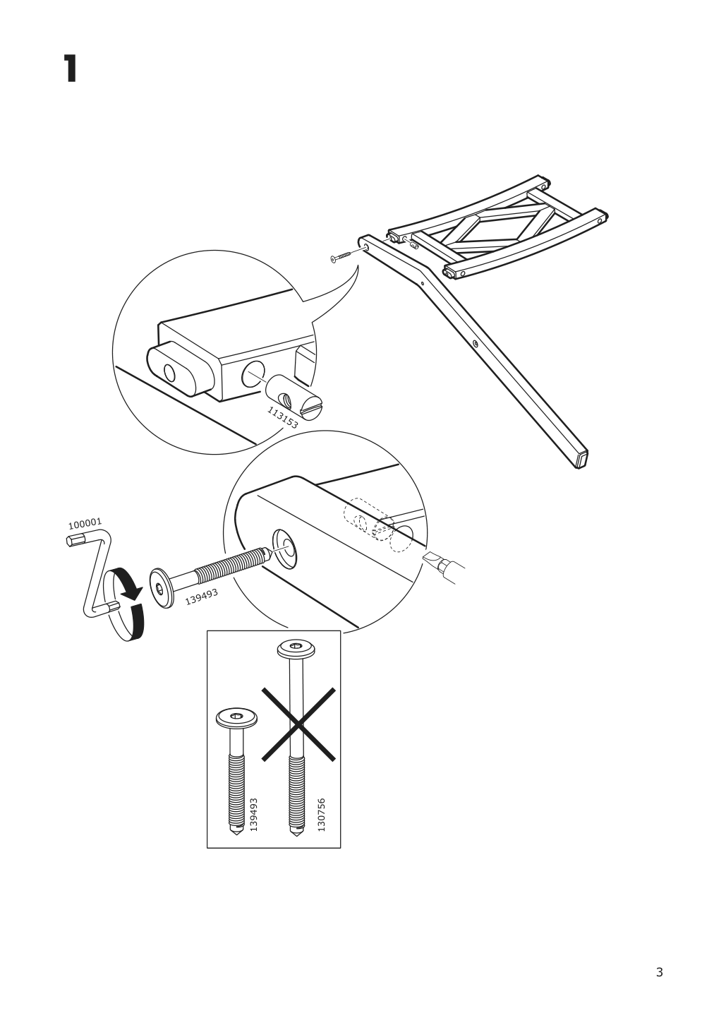 Assembly instructions for IKEA Bondholmen armchair outdoor gray | Page 3 - IKEA BONDHOLMEN table, 3 armchairs + bench, outdoor 793.300.12