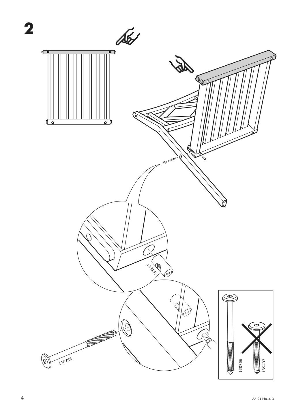 Assembly instructions for IKEA Bondholmen armchair outdoor gray | Page 4 - IKEA BONDHOLMEN table+6 armchairs, outdoor 593.286.37