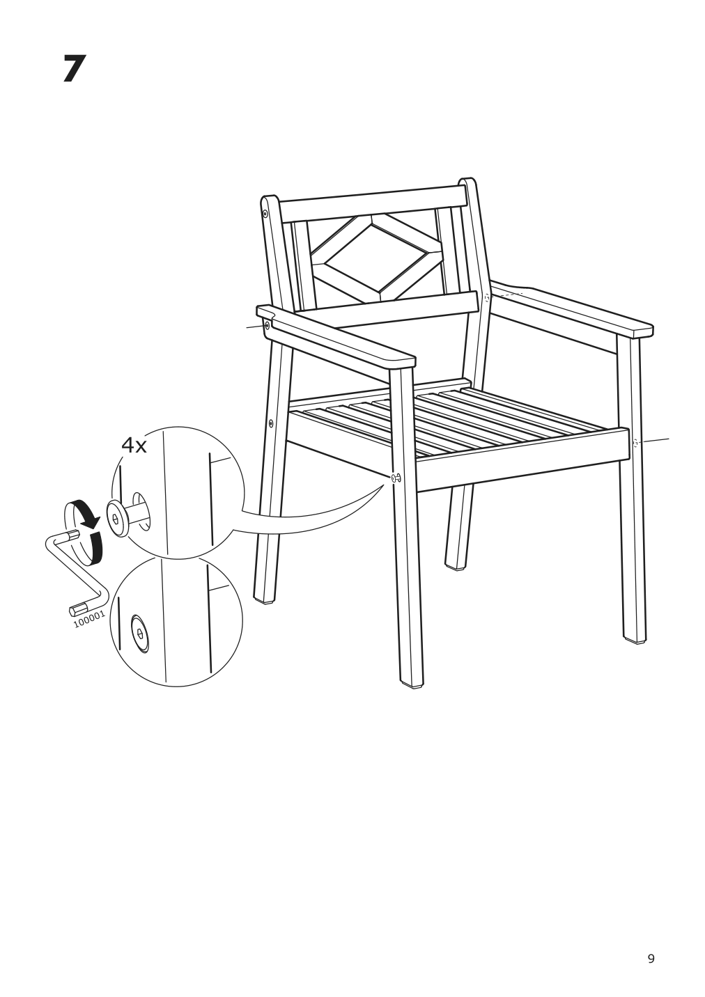 Assembly instructions for IKEA Bondholmen armchair outdoor gray | Page 9 - IKEA BONDHOLMEN table+6 armchairs, outdoor 593.286.37