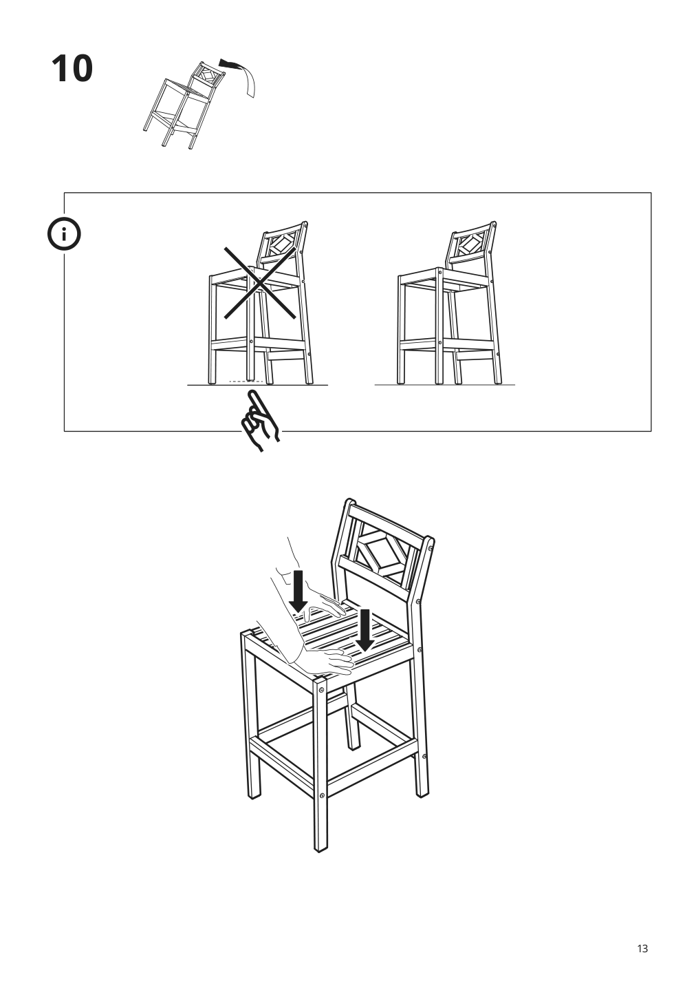 Assembly instructions for IKEA Bondholmen bar stool with backrest outdoor gray | Page 13 - IKEA BONDHOLMEN bar stool with backrest, outdoor 804.690.22