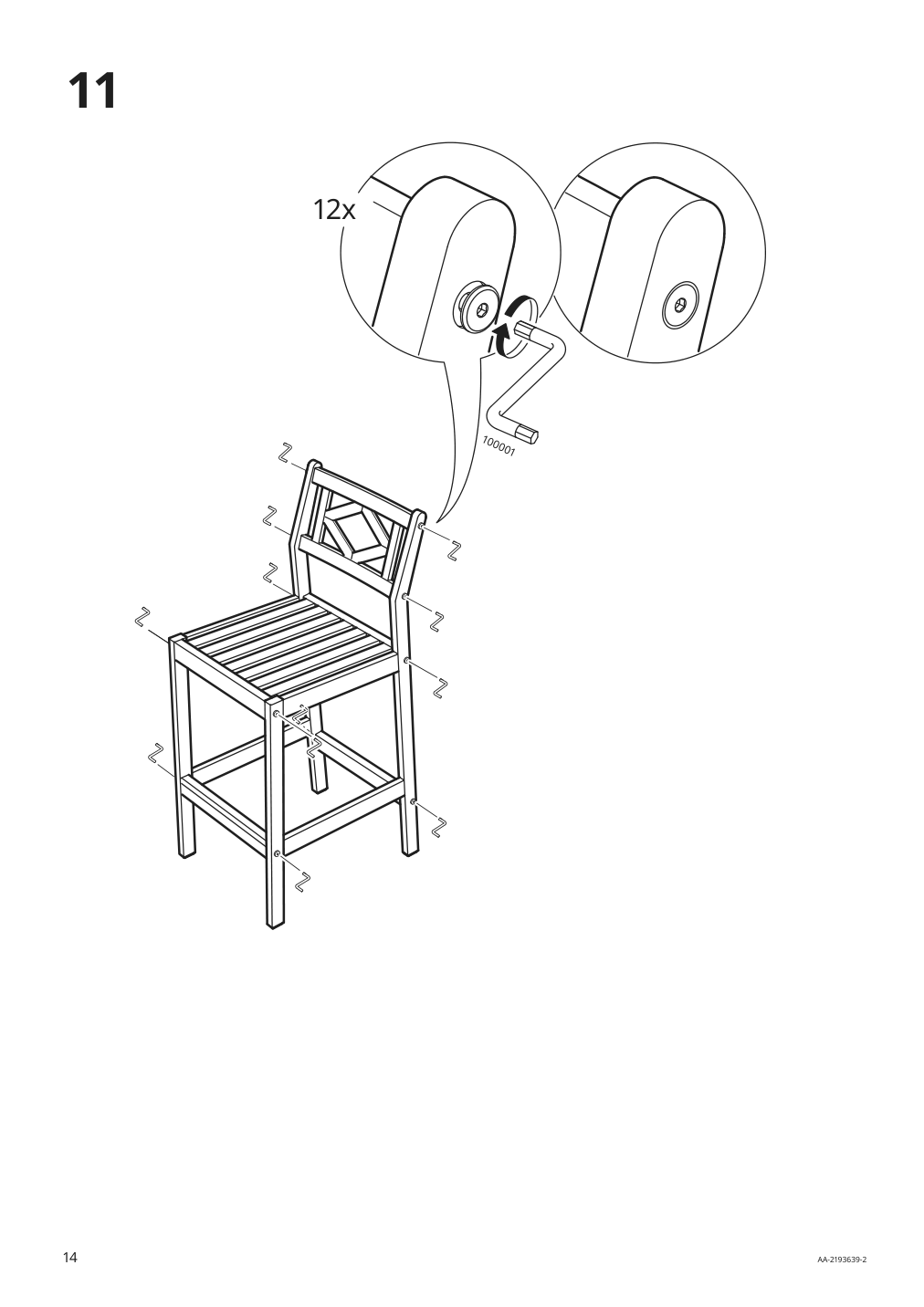 Assembly instructions for IKEA Bondholmen bar stool with backrest outdoor gray | Page 14 - IKEA BONDHOLMEN bar stool with backrest, outdoor 804.690.22