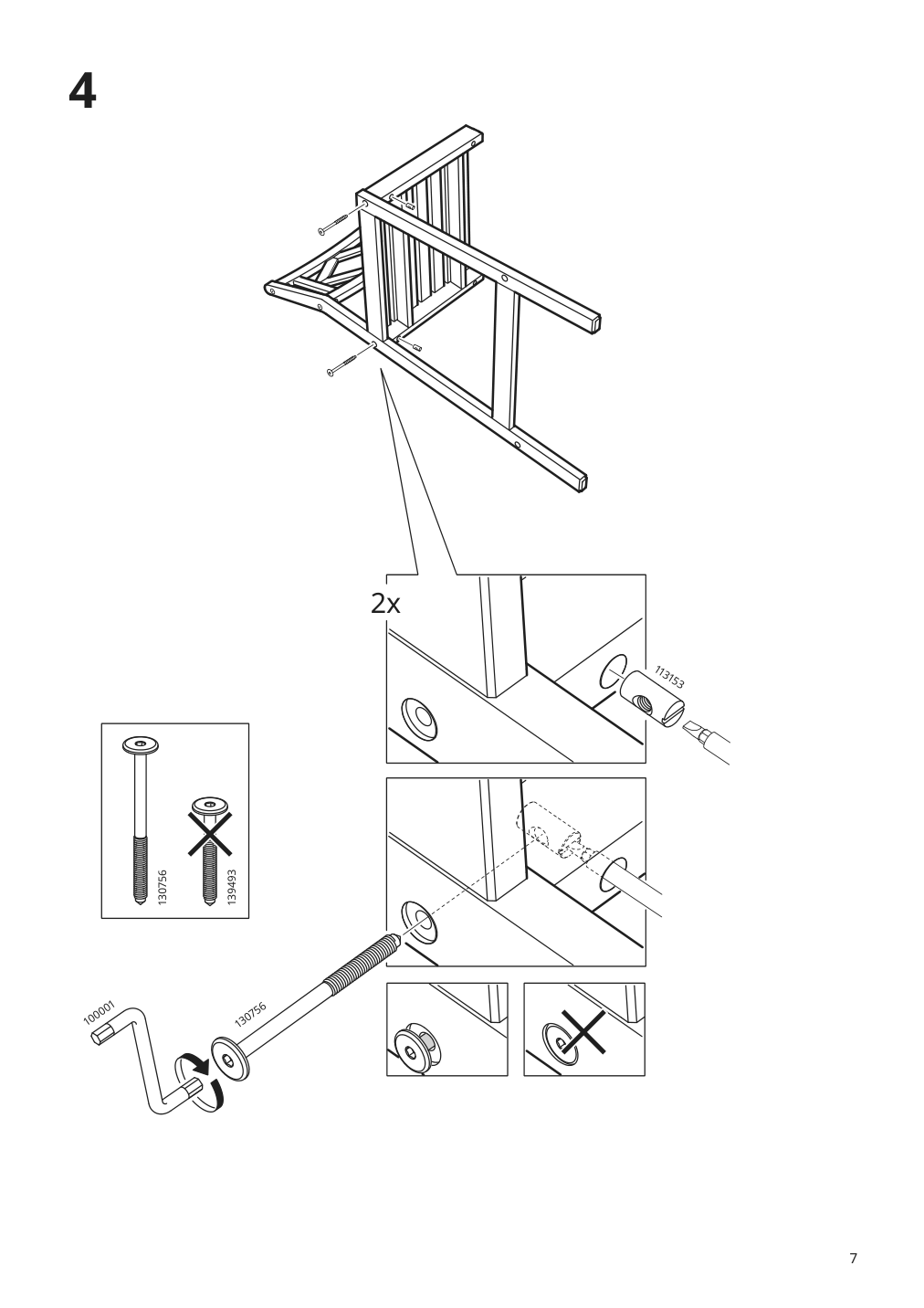 Assembly instructions for IKEA Bondholmen bar stool with backrest outdoor gray | Page 7 - IKEA BONDHOLMEN bar table and 4 bar stools 194.130.05