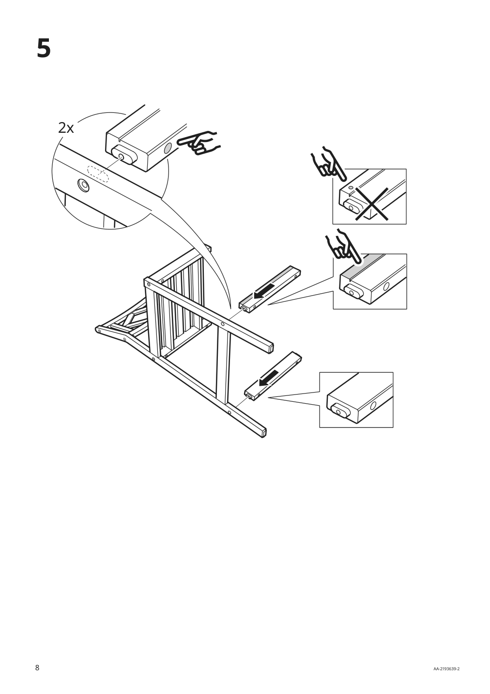 Assembly instructions for IKEA Bondholmen bar stool with backrest outdoor gray | Page 8 - IKEA BONDHOLMEN bar table and 4 bar stools 094.129.78