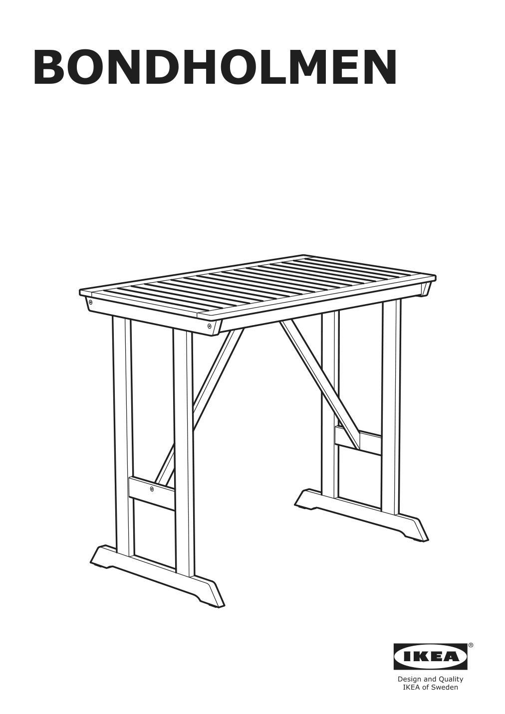 Assembly instructions for IKEA Bondholmen bar table outdoor gray | Page 1 - IKEA BONDHOLMEN bar table and 4 bar stools 194.130.05