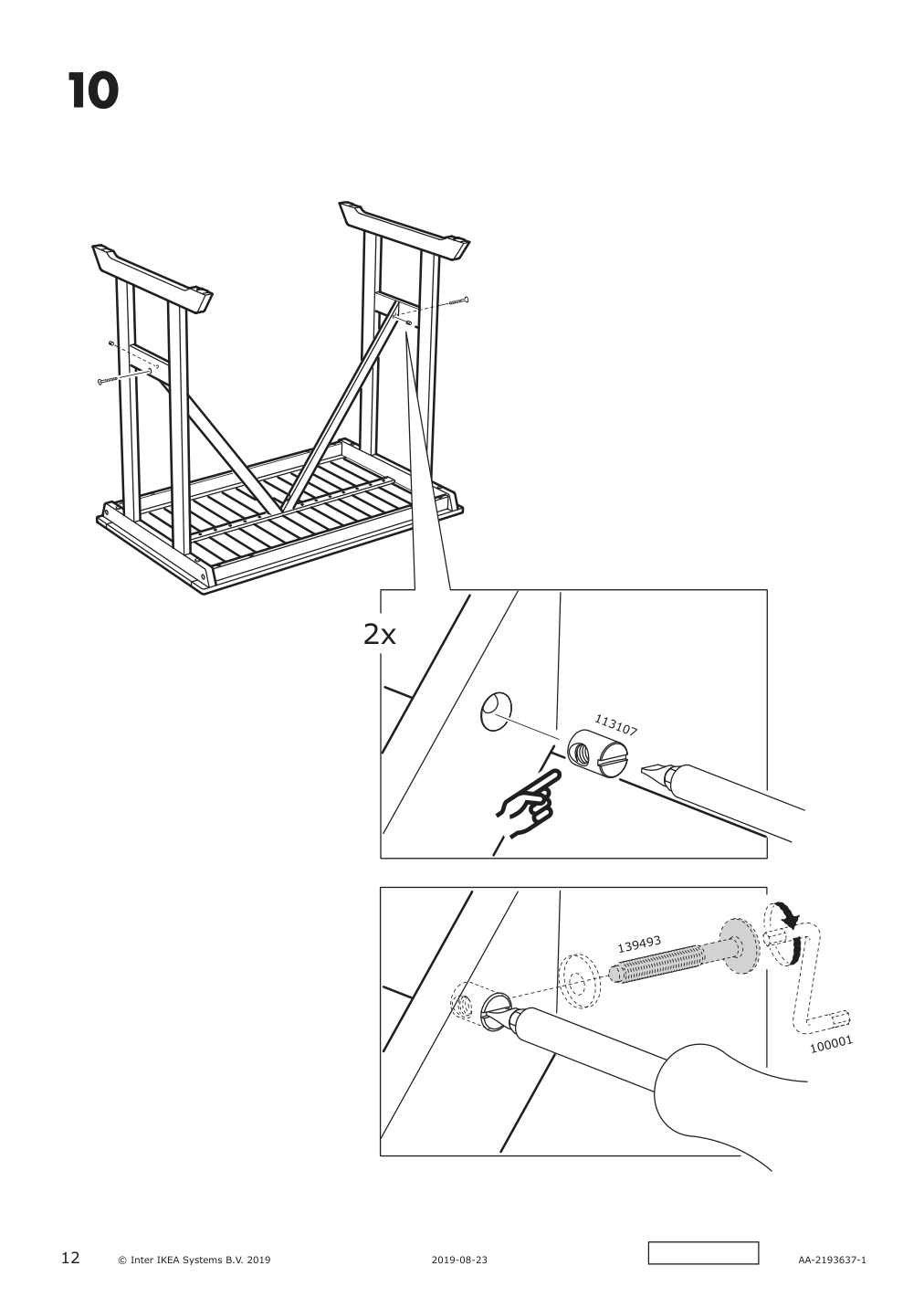 Assembly instructions for IKEA Bondholmen bar table outdoor gray | Page 12 - IKEA BONDHOLMEN bar table, outdoor 404.690.24