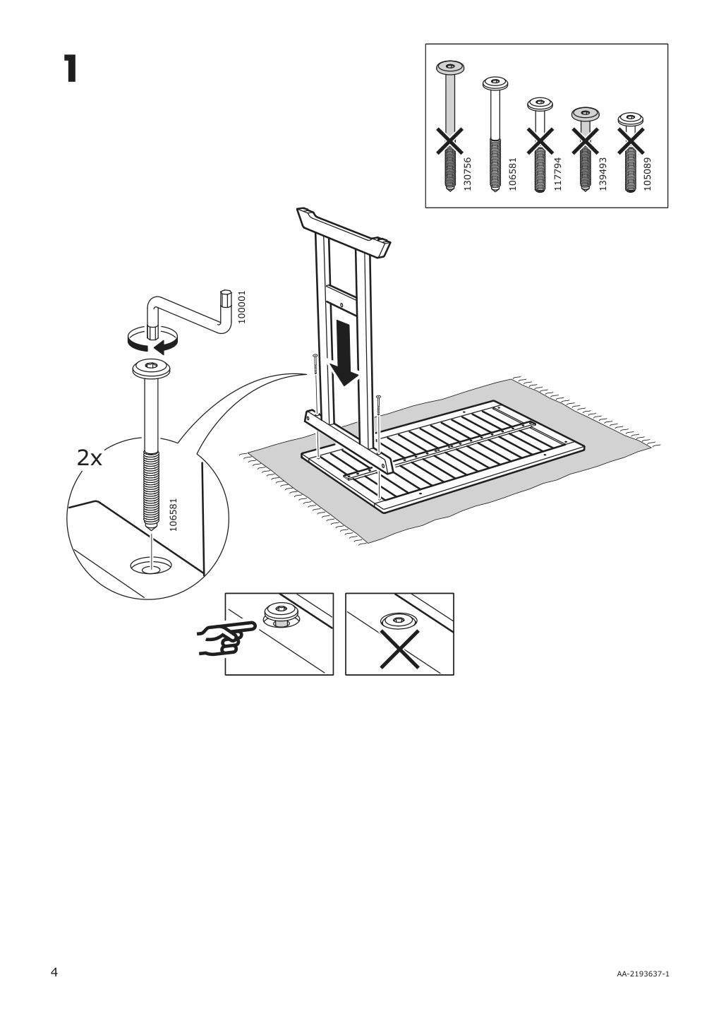 Assembly instructions for IKEA Bondholmen bar table outdoor gray | Page 4 - IKEA BONDHOLMEN bar table and 4 bar stools 994.130.11