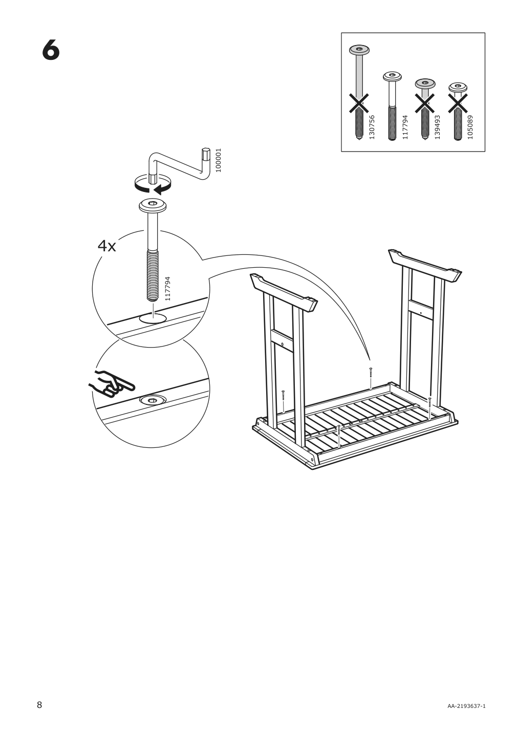 Assembly instructions for IKEA Bondholmen bar table outdoor gray | Page 8 - IKEA BONDHOLMEN bar table and 4 bar stools 994.130.11