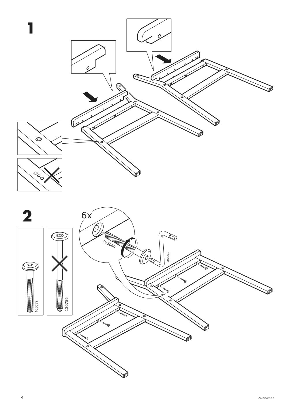 Assembly instructions for IKEA Bondholmen bench with backrest outdoor gray | Page 4 - IKEA BONDHOLMEN table, 3 armchairs + bench, outdoor 193.288.04