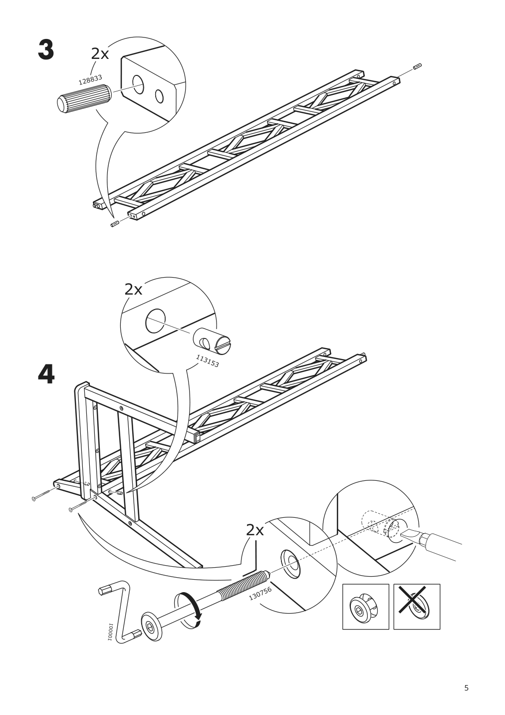 Assembly instructions for IKEA Bondholmen bench with backrest outdoor gray | Page 5 - IKEA BONDHOLMEN bench with backrest, outdoor 204.206.32