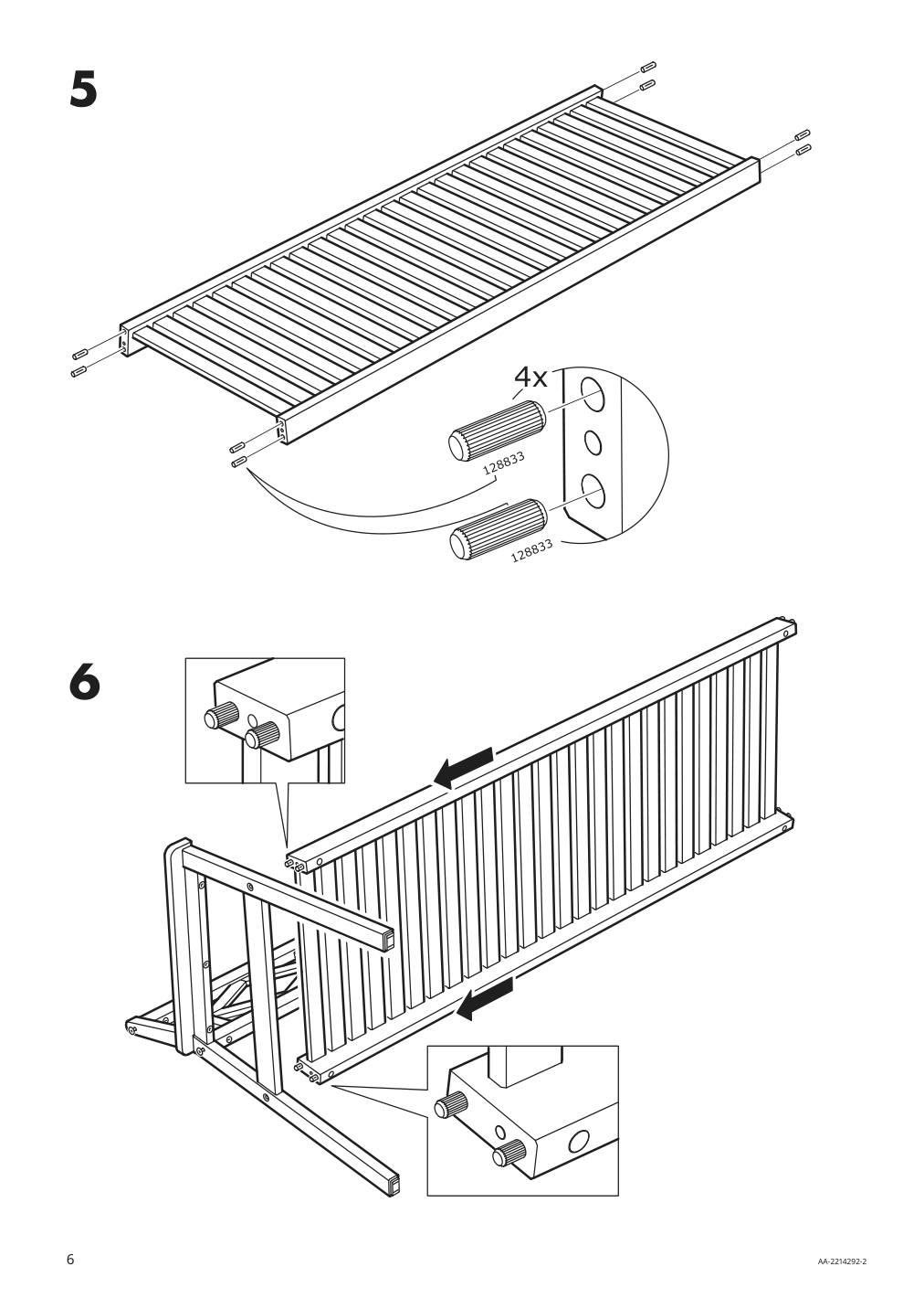 Assembly instructions for IKEA Bondholmen bench with backrest outdoor gray | Page 6 - IKEA BONDHOLMEN table, 3 armchairs + bench, outdoor 793.300.12