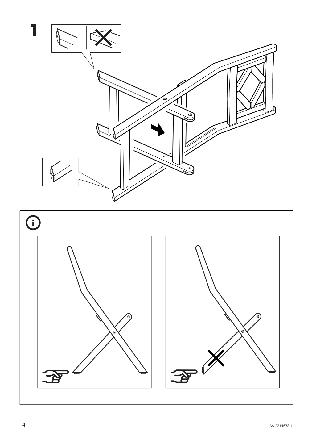 Assembly instructions for IKEA Bondholmen chair outdoor foldable gray | Page 4 - IKEA BONDHOLMEN chair, outdoor 004.735.27