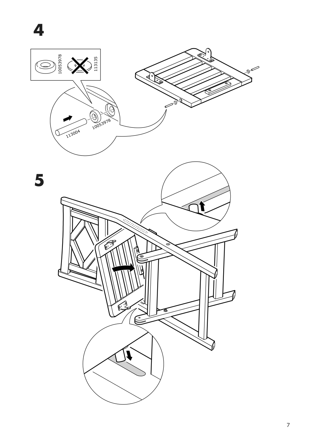 Assembly instructions for IKEA Bondholmen chair outdoor foldable gray | Page 7 - IKEA BONDHOLMEN chair, outdoor 004.735.27