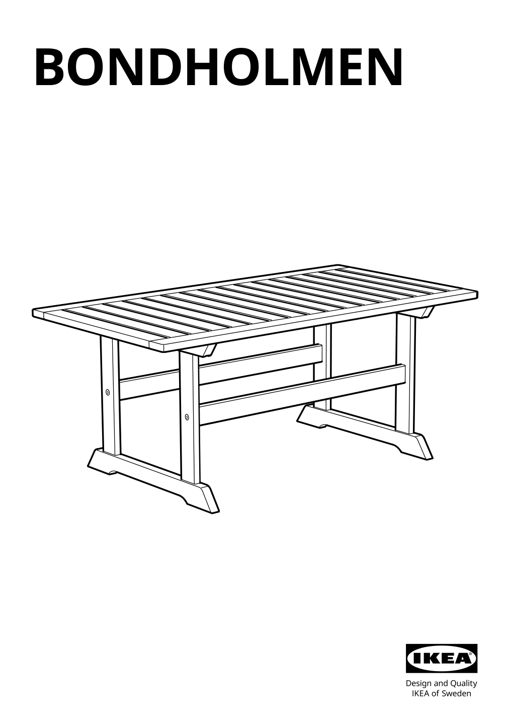 Assembly instructions for IKEA Bondholmen coffee table outdoor gray | Page 1 - IKEA BONDHOLMEN 4-seat conversation set, outdoor 693.208.29