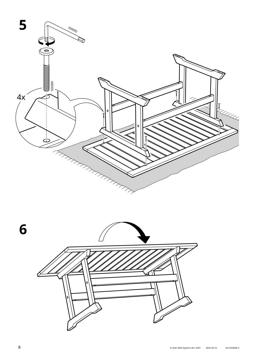 Assembly instructions for IKEA Bondholmen coffee table outdoor gray | Page 8 - IKEA BONDHOLMEN 4-seat conversation set, outdoor 693.237.62